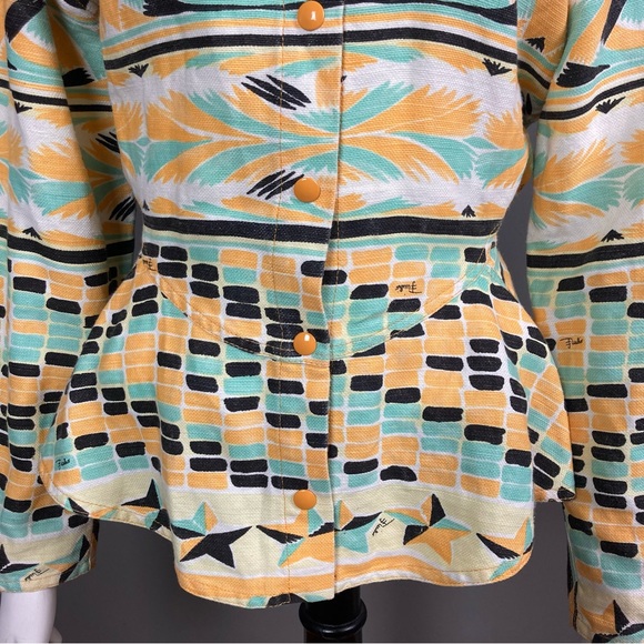 Emilio Pucci Blouse top extra small Peplum Snap up southwestern western vintage - Picture 4 of 12